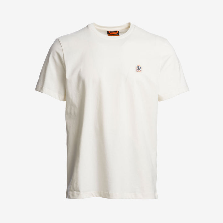 Parajumpers Patch Tee t-shirt för herr i Warm Ivory med minimalistisk design och mjuk bomullsjersey.
