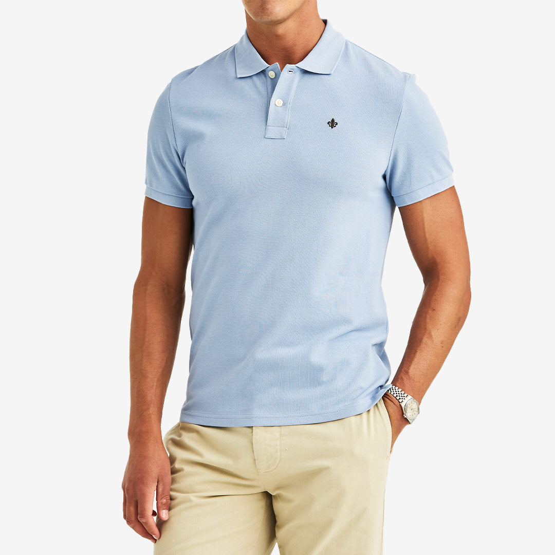 Morris New Piqué pikétröja herr i bomull Ljusblå