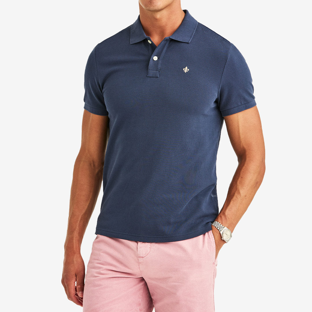 Morris New Piqué pikétröja herr i bomull Mörkblå