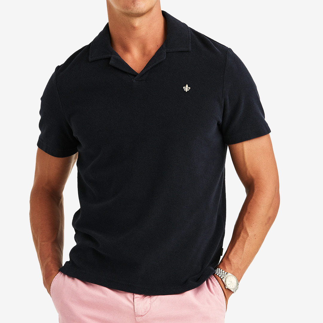 Morris Delon Terry Shirt  Old Bue frottéskjorta herr i bomull 