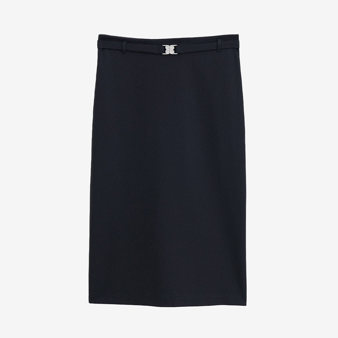 Belted Jersey Skirt