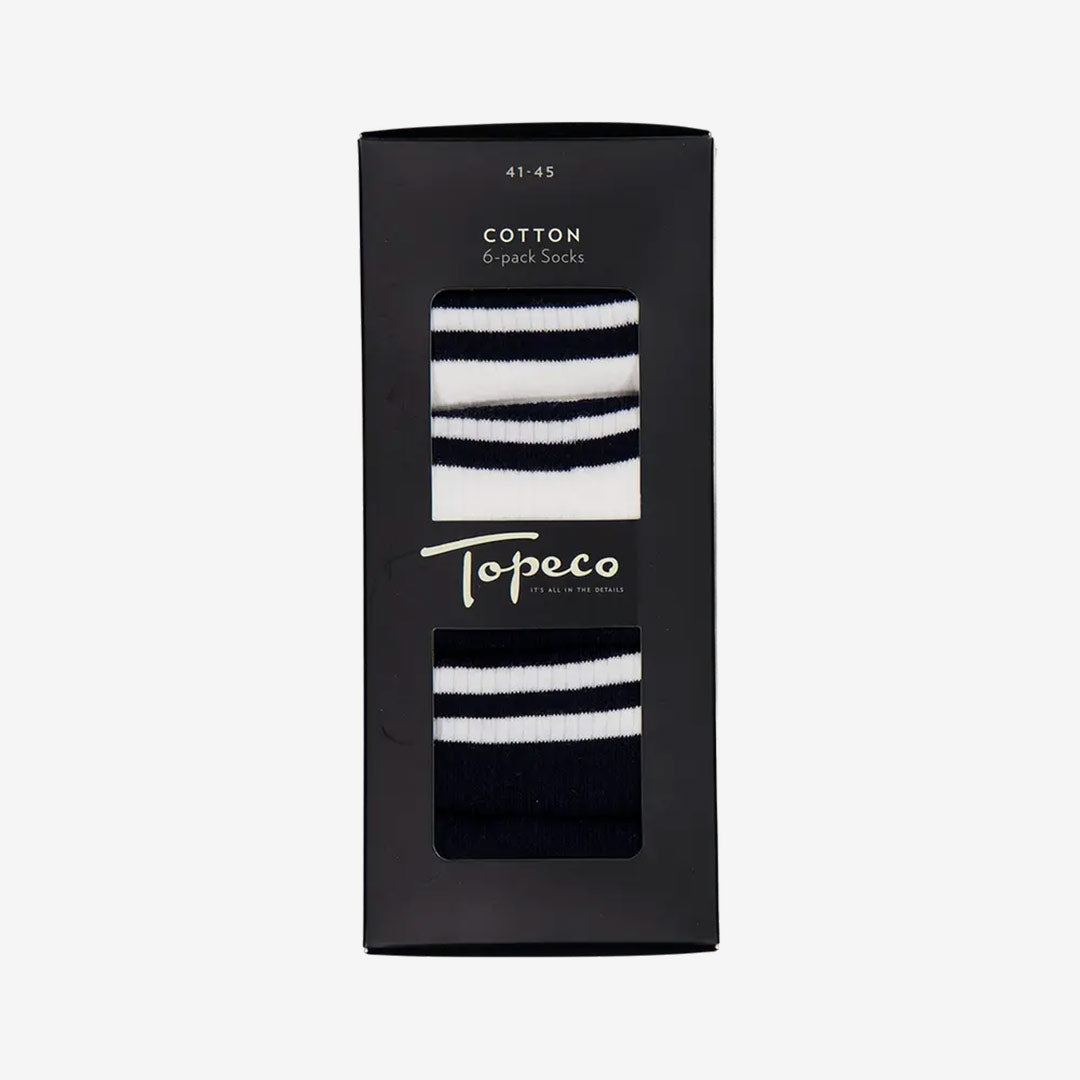 Topeco sportstrumpor herr 6-pack Off White Navy 3090-999