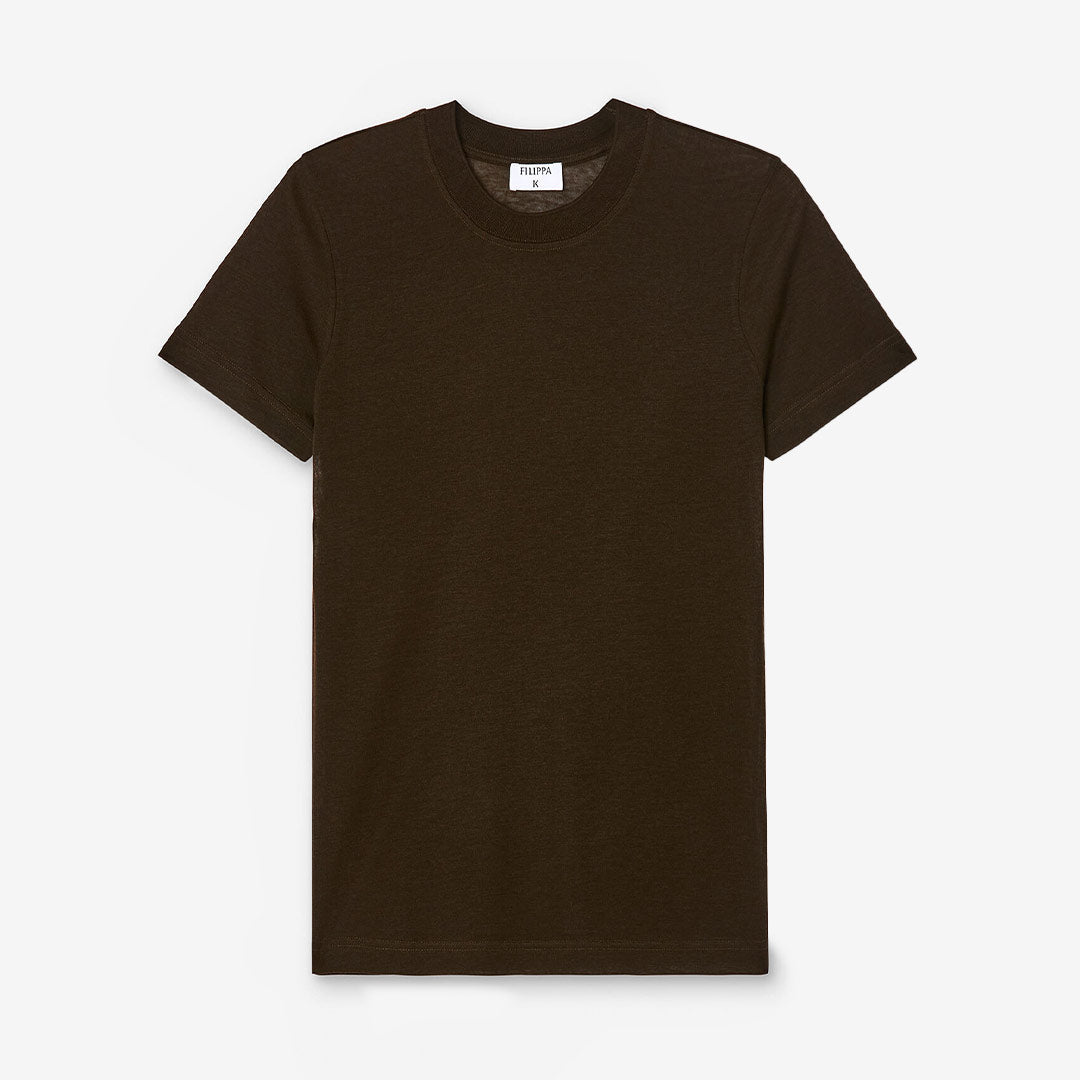 Filippa K Lyocell Cashmere Tee dam Dark Moss Green i lyocell och kashmir