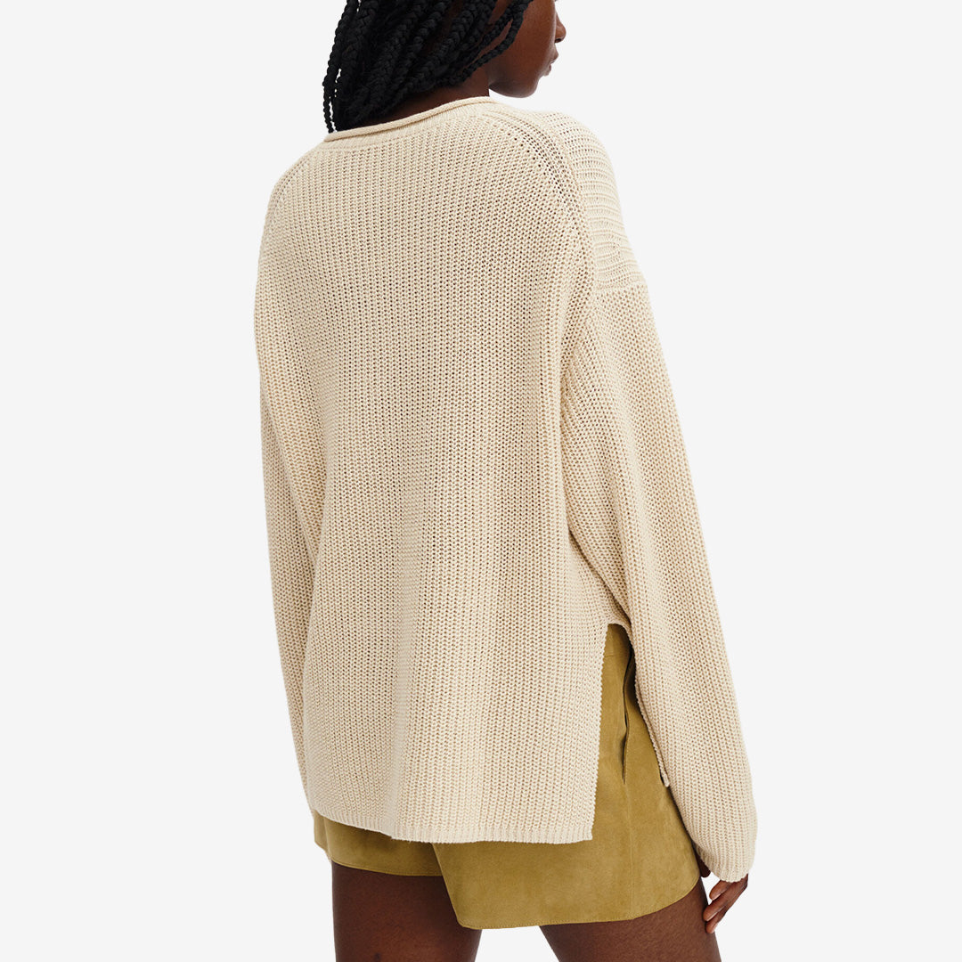 Ribbed Cotton Linen Sweater