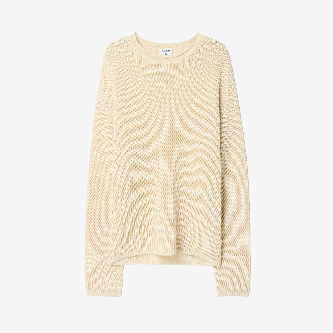 Ribbed Cotton Linen Sweater