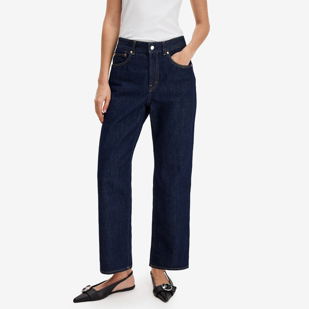 Filippa K Relaxed High Waisted Jeans 0236 Rinsed Blue Wash 32253 i 100% ekologisk bomull