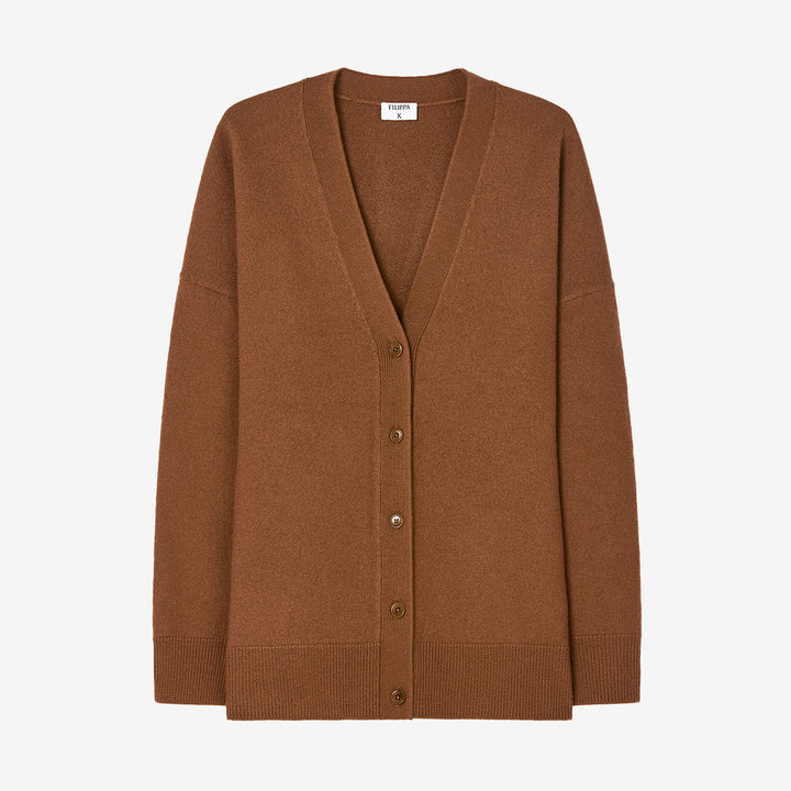 Filippa K Hourglass Felted Cardigan dam Mid Brown i 100% ull
