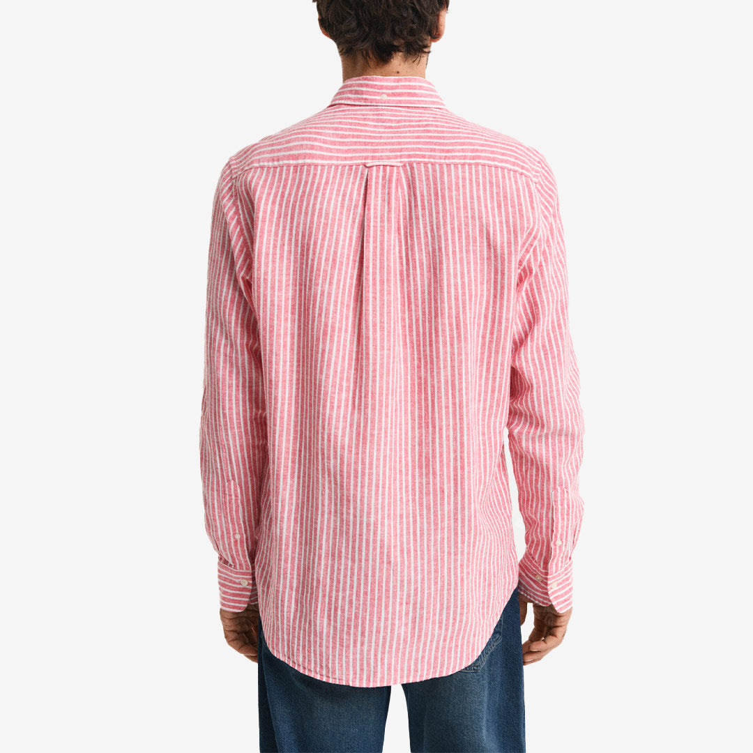 REG COTTON LINEN STRIPE SHIRT