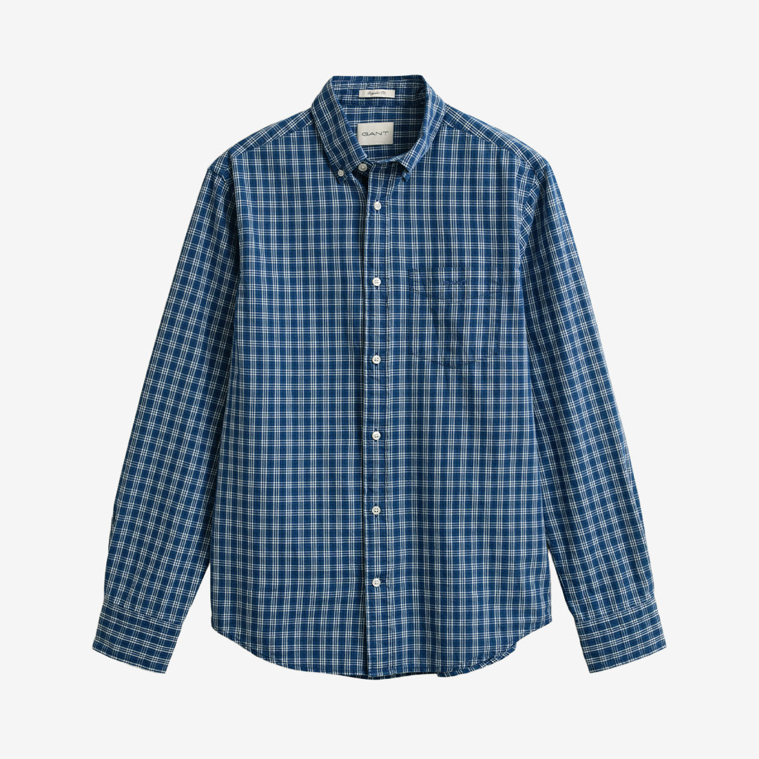 REG INDIGO CHECK SHIRT