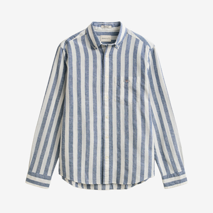 REG COTTON LINEN STRIPE SHIRT