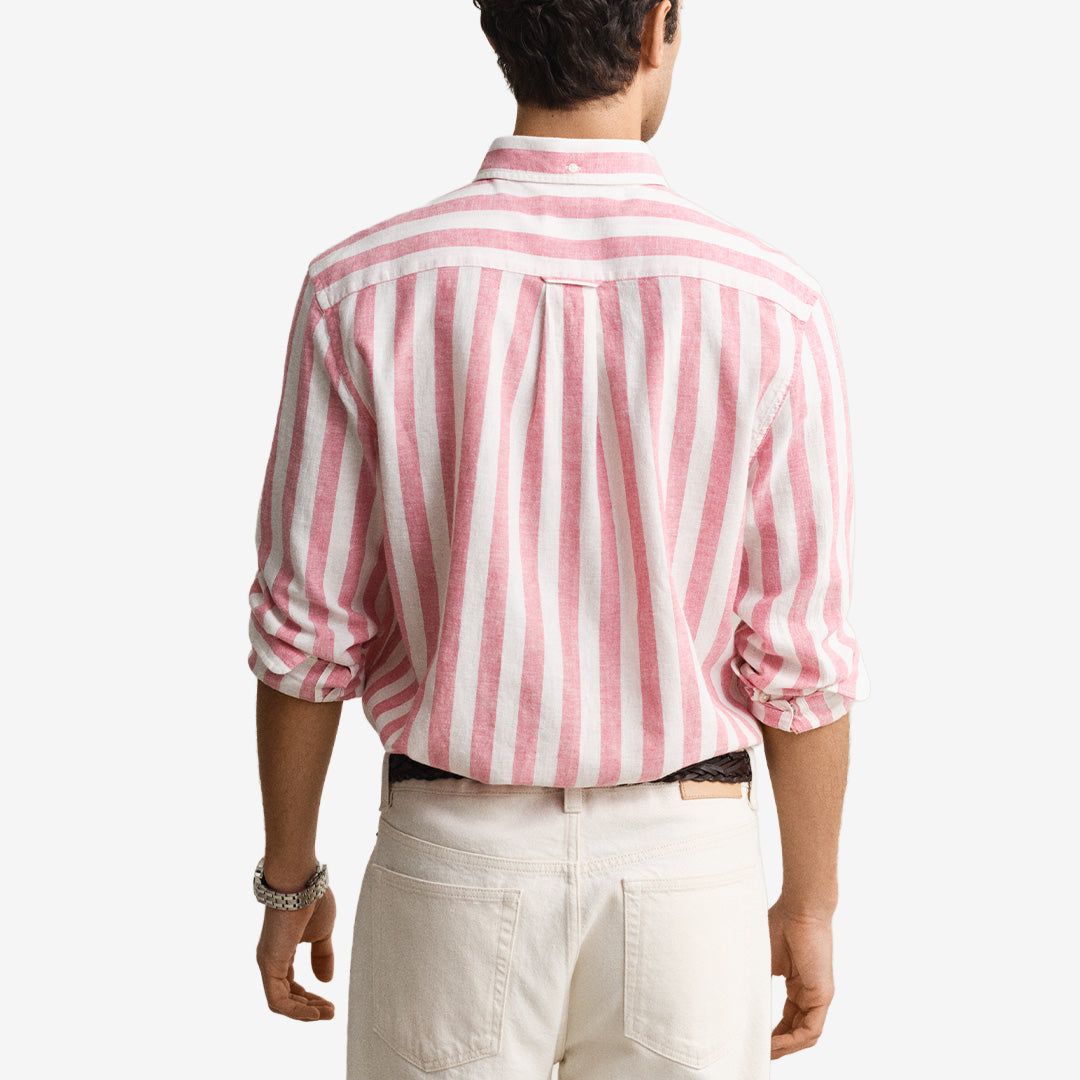 REG COTTON LINEN STRIPE SHIRT