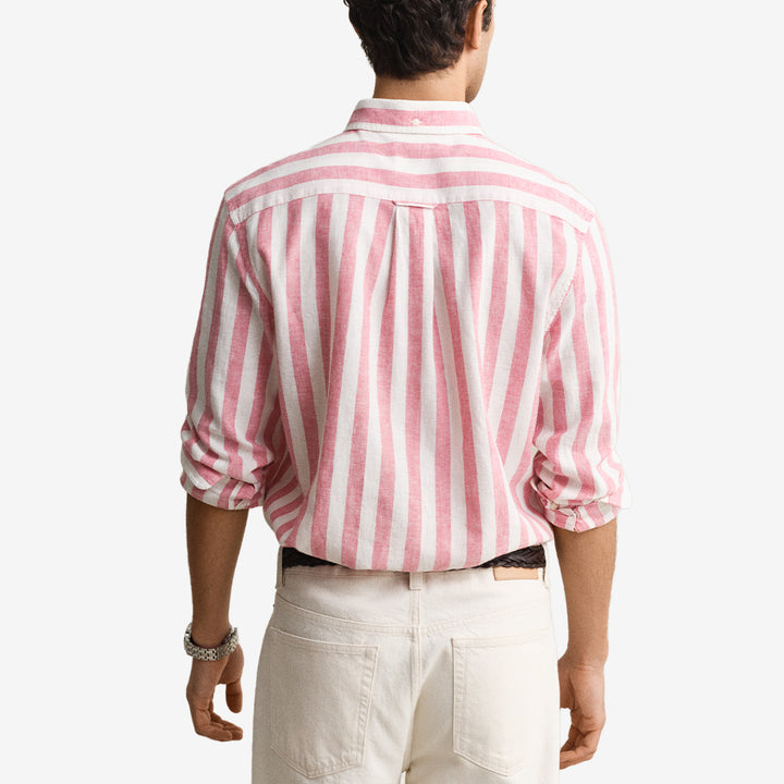 REG COTTON LINEN STRIPE SHIRT