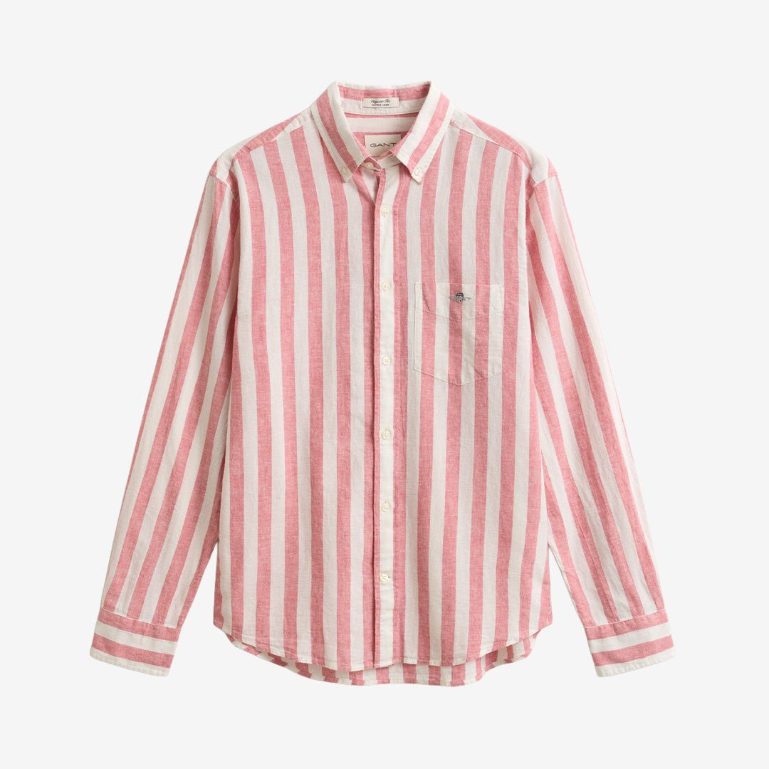 REG COTTON LINEN STRIPE SHIRT