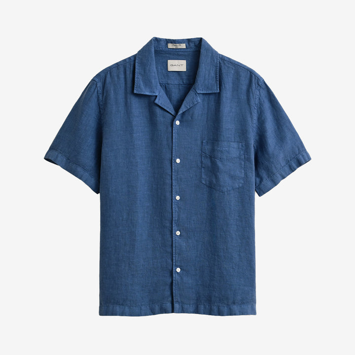 REG GMNT DYED LINEN SS CAMP SHIRT