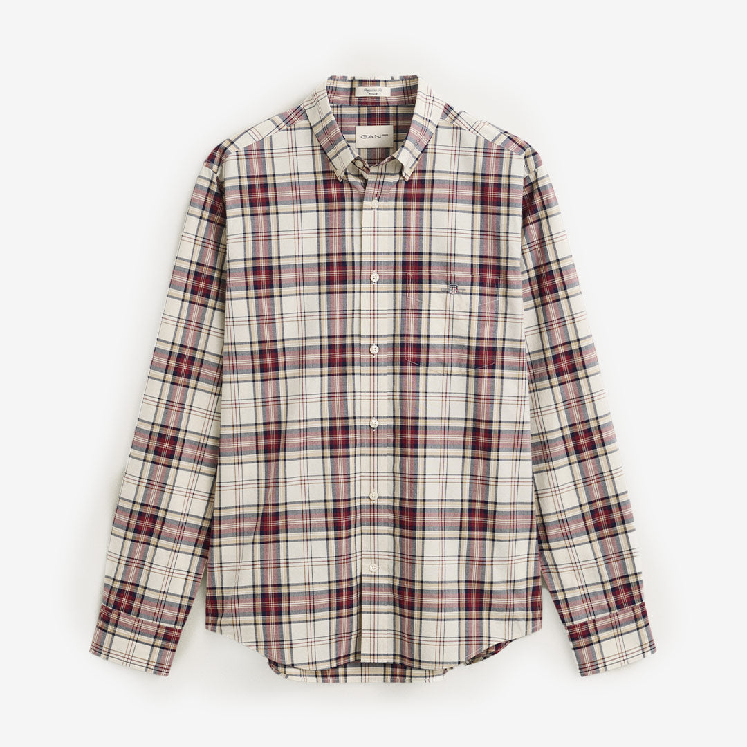 GANT Checked Poplin Shirt herr Deep Grape Wine 3263001-676