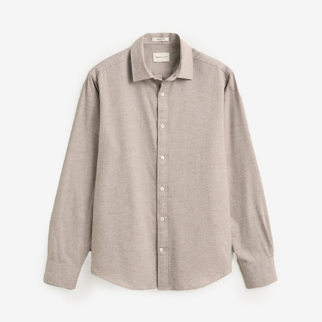 GANT Flannel Mélange Shirt herr Light Brown Melange 3263016-283