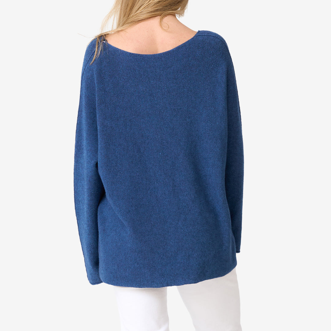 Stickad tröja v-ring oversized