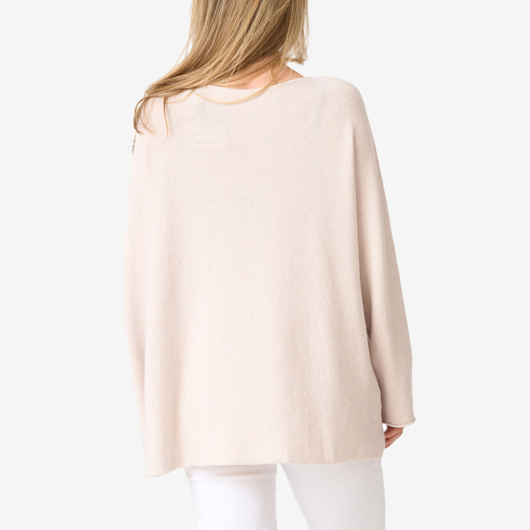 Stickad tröja v-ring oversized