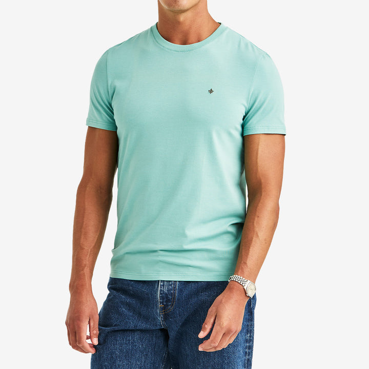 Morris James Tee t-shirt Green herr i bomull med stretch