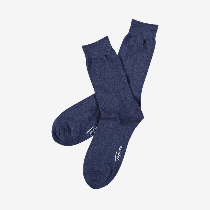 SOCK SOLID, COTTON, BLUE MELANGE
