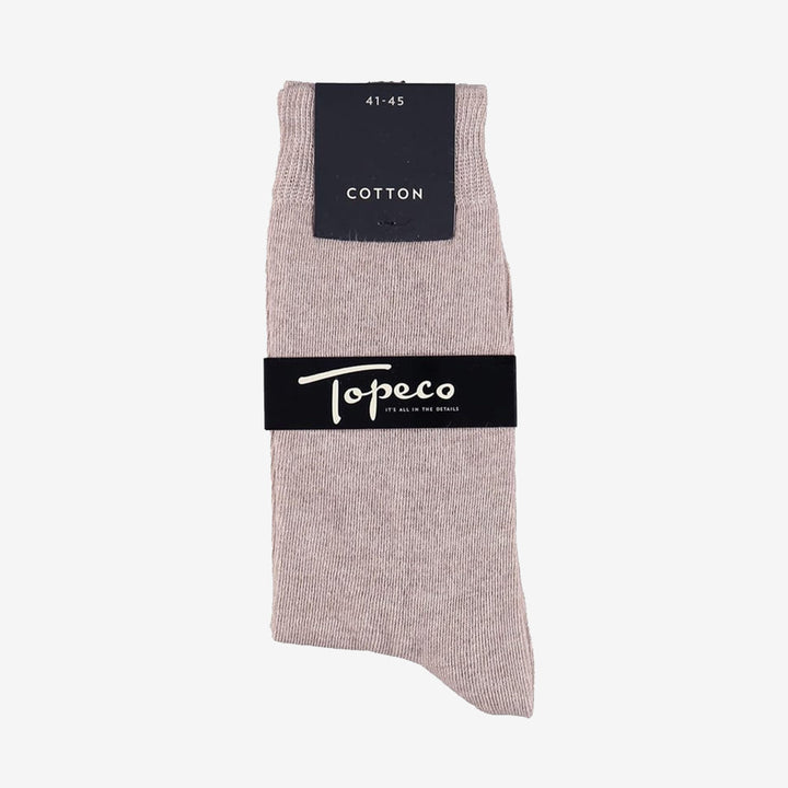 SOCK SOLID, COTTON, SAND MELANGE