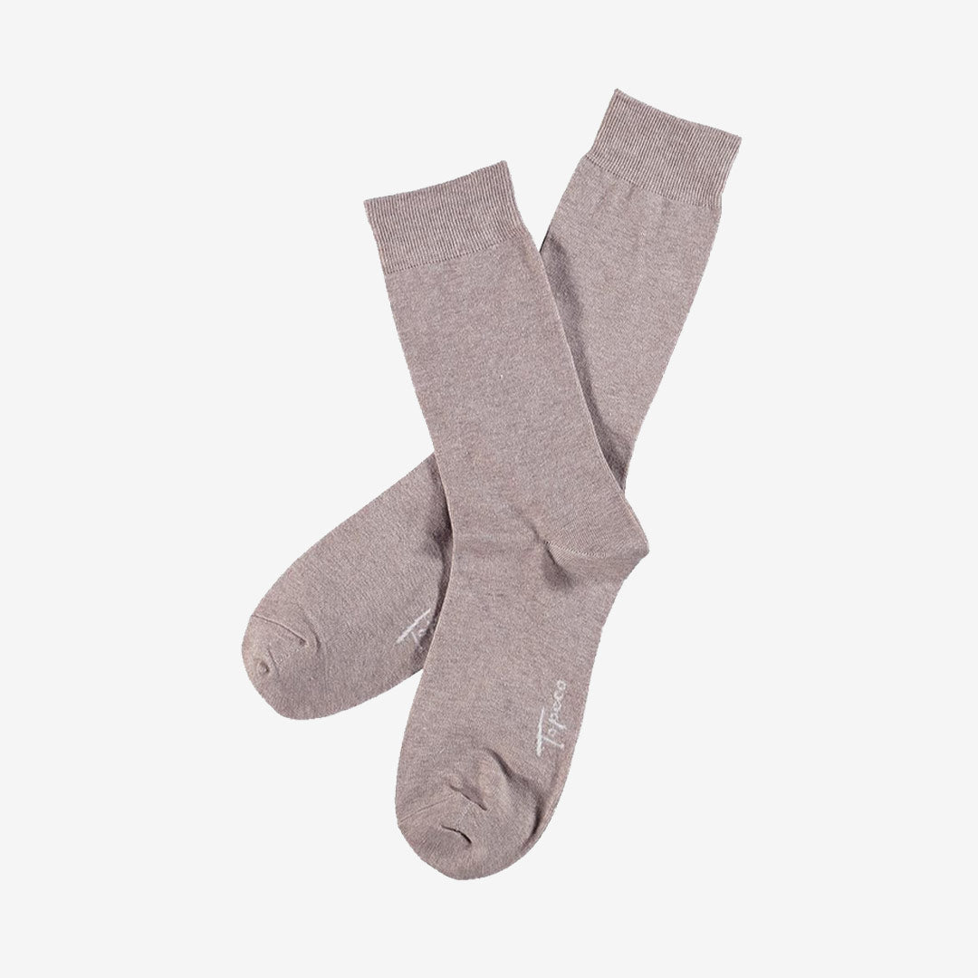 SOCK SOLID, COTTON, SAND MELANGE