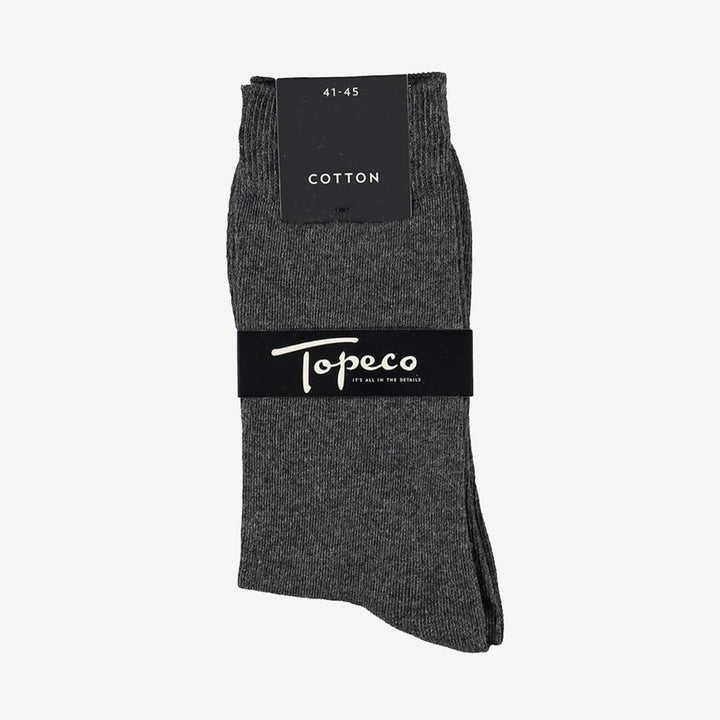 SOCK SOLID, COTTON, ANTRACITE MELANGE