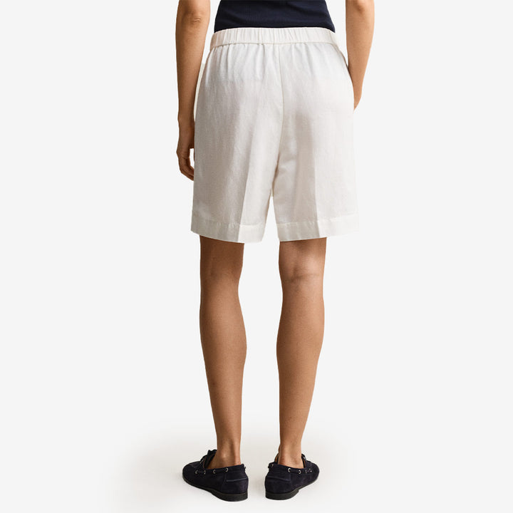 LINEN BLEND PULL ON SHORTS
