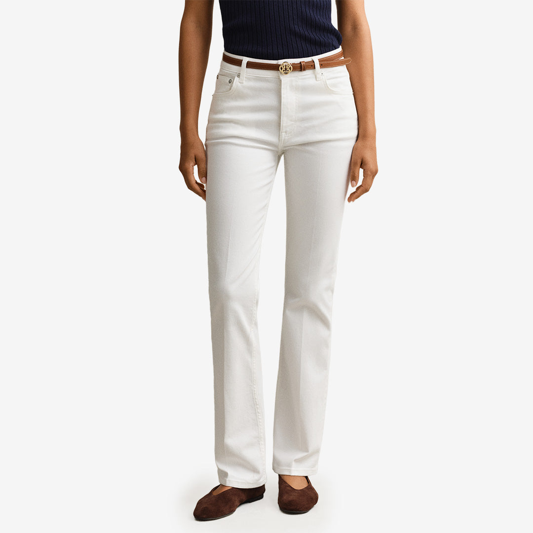 Slim flare jeans från Gant i bomull och stretch i färgen Eggshell