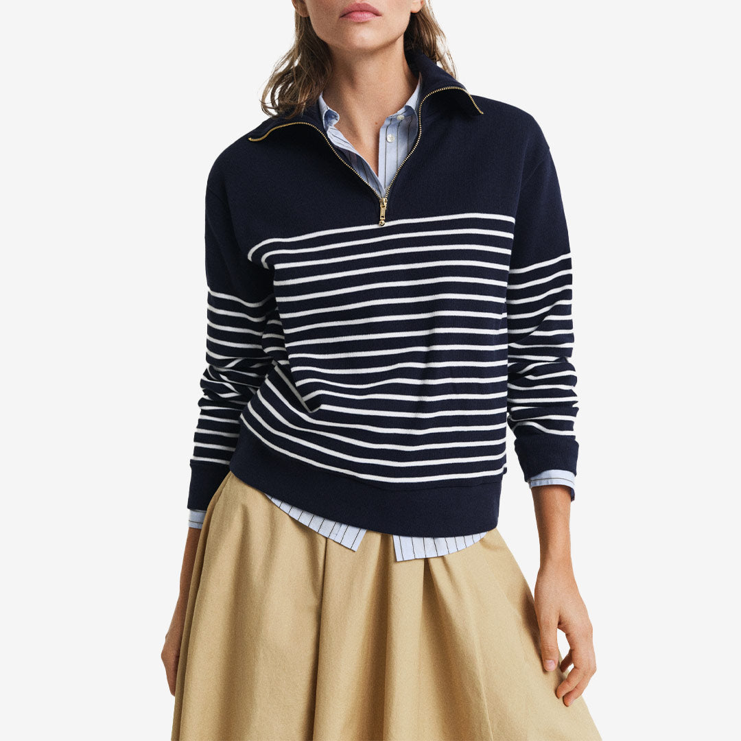 BRETON RIB HALF ZIP SWEAT