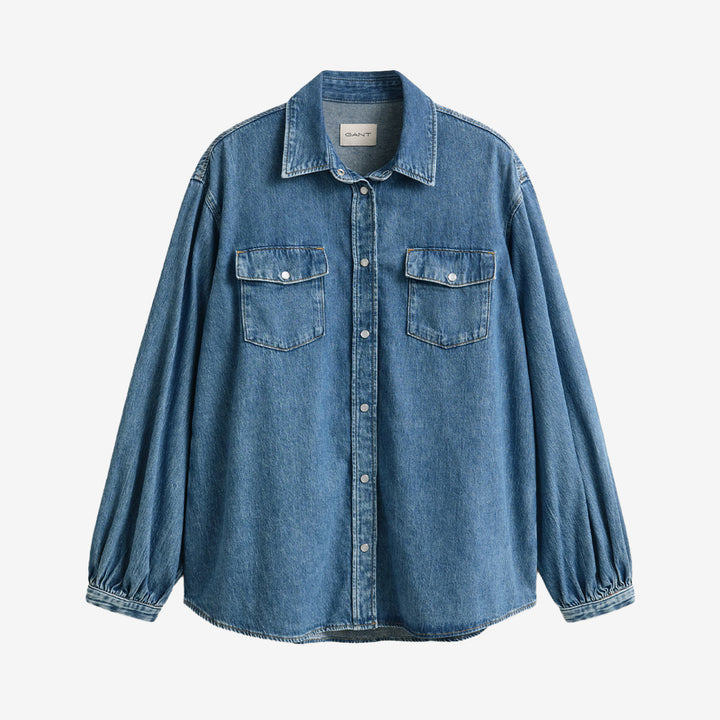 DENIM VOLUME SLEEVE SHIRT