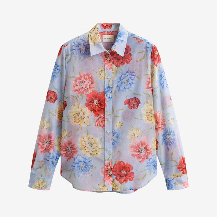 REG FLORAL PRINT CTN SILK LS SHIRT