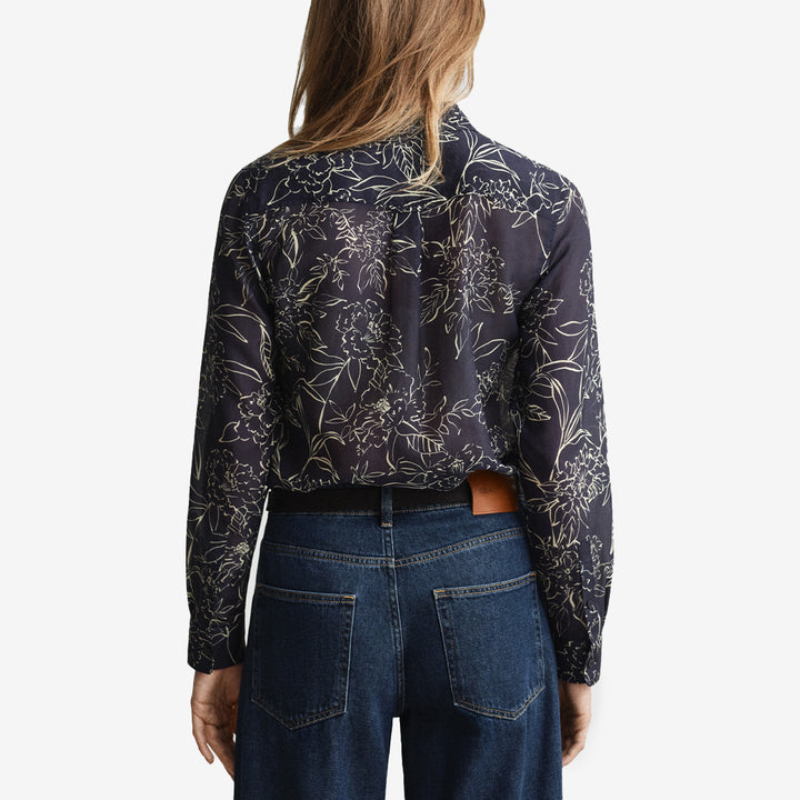 REG FLORAL PRINT CTN SILK LS SHIRT