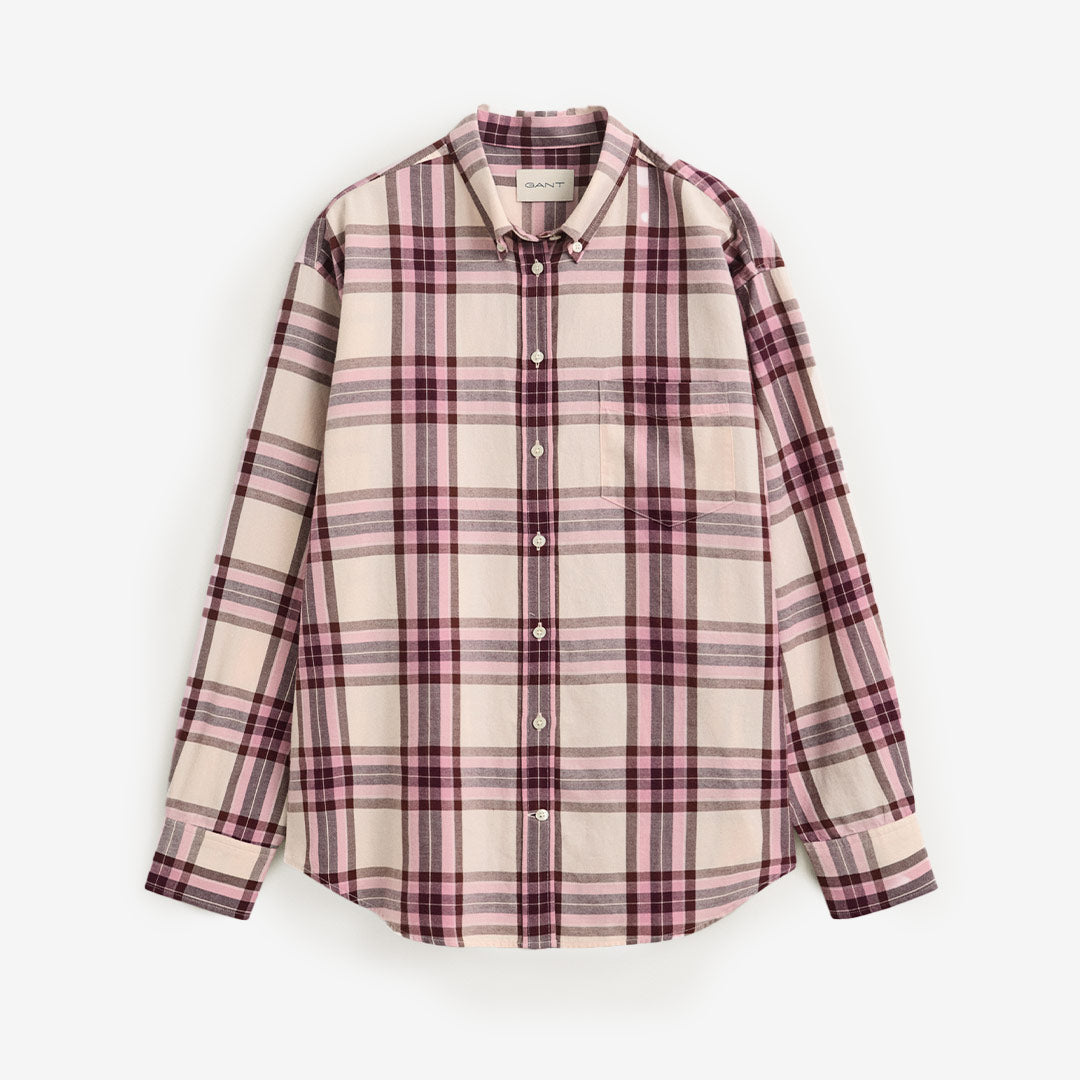 GANT Relaxed Checked Flannel BD Shirt dam Refined Pink 4300673