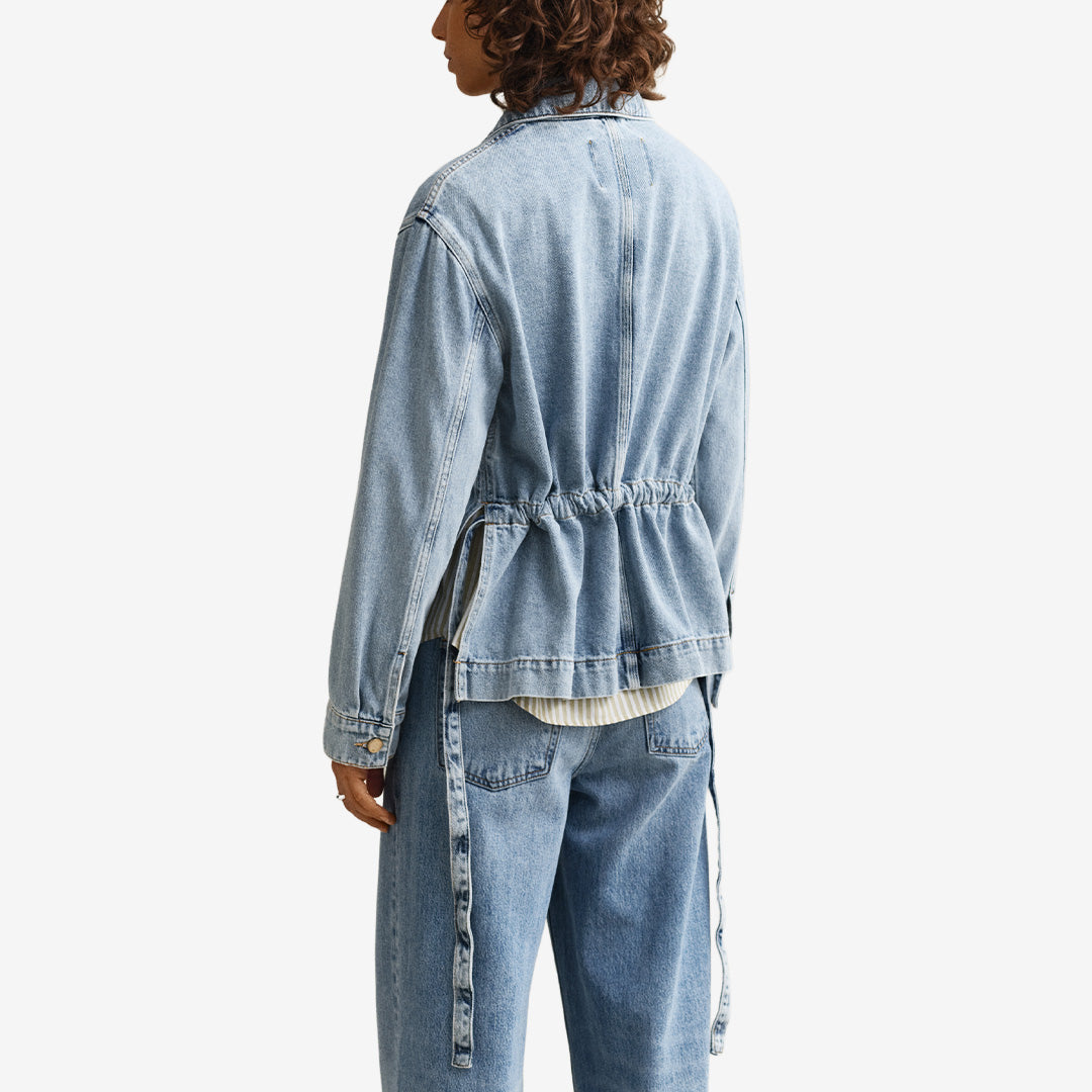 DENIM JACKET WITH TIE DETAIL