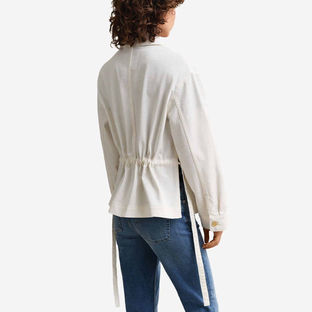 DENIM JACKET WITH TIE DETAIL