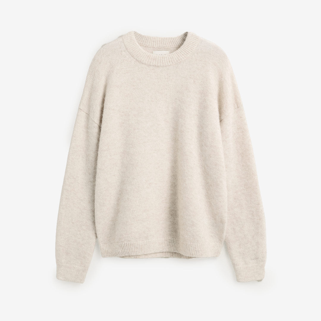 GANT Alpaca Blend C-Neck dam Light Beige Melange 4802429