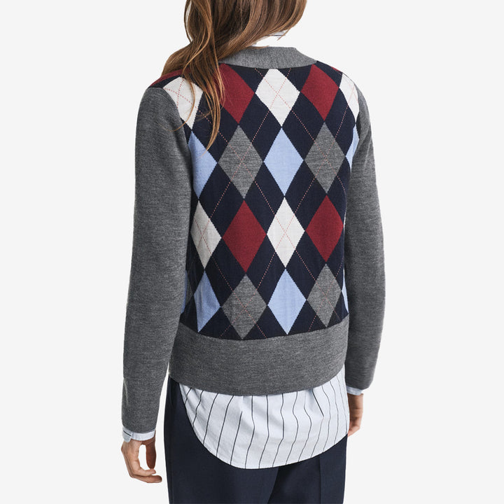 ARGYLE V-NECK CARDIGAN