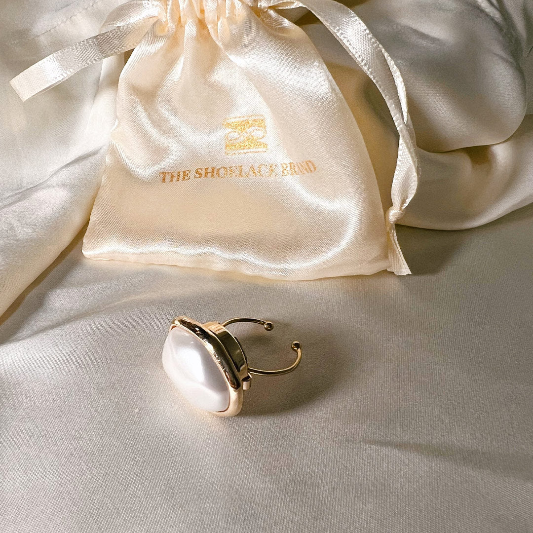Gold Adjustable Ring – Button Base
