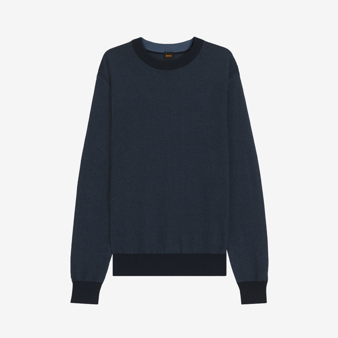 Herrtröja Klapok i regular fit, mörkblå med tvåfärgad struktur från BOSS Men Orange.