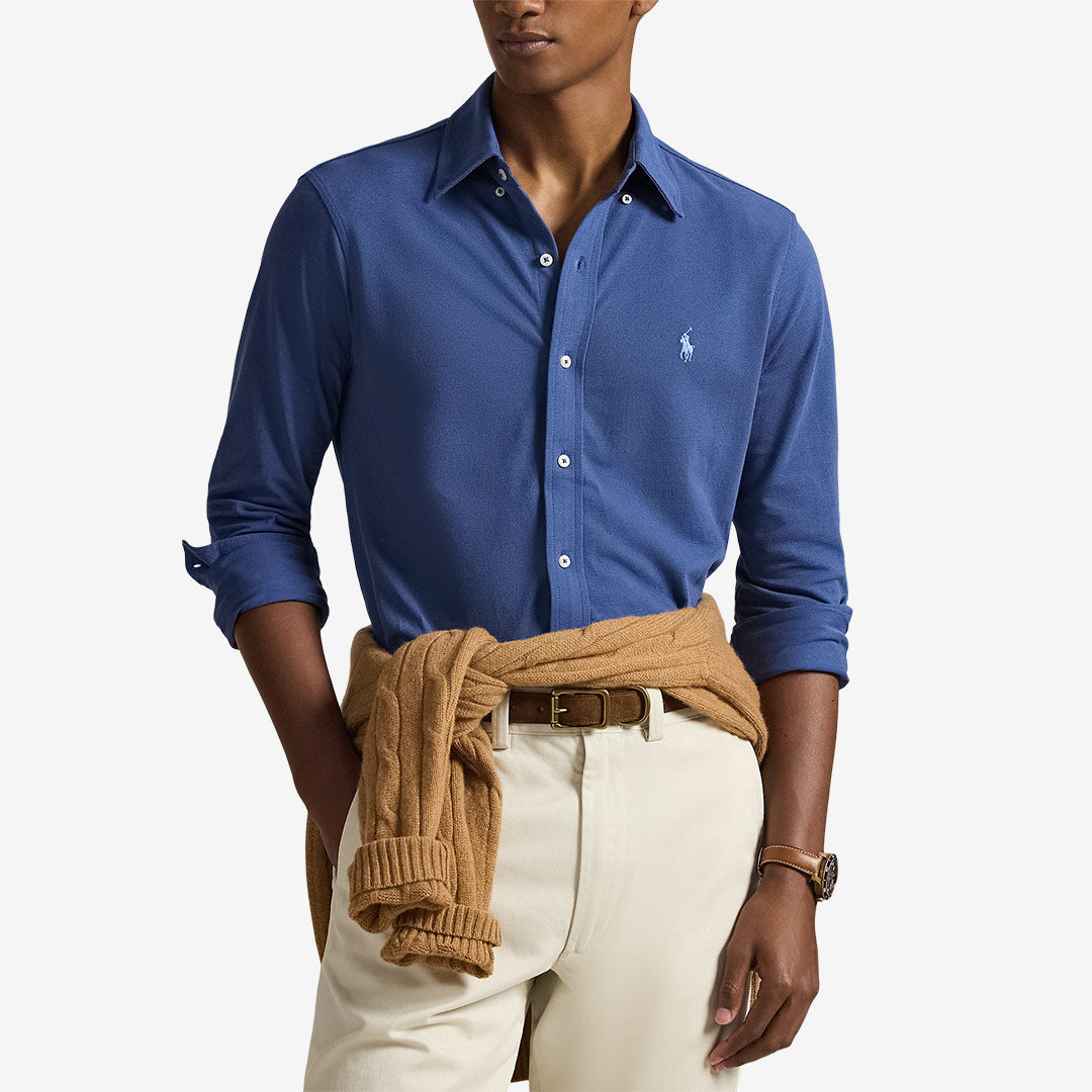 Polo Ralph Lauren långärmad button down skjorta herr i bomull - blå
