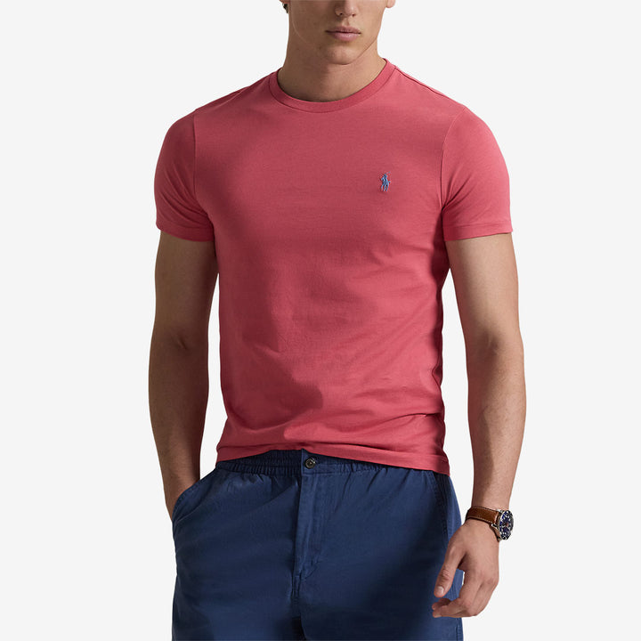 Polo Ralph Lauren t-shirt herr i bomull med broderad ponnylogotyp Röd