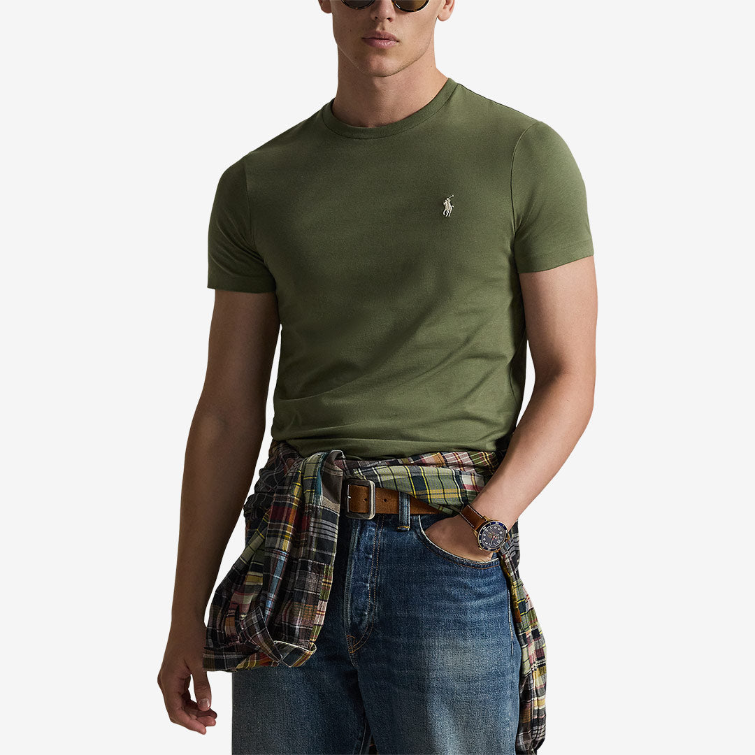 Polo Ralph Lauren t-shirt herr i bomull med broderad ponnylogotyp Grön