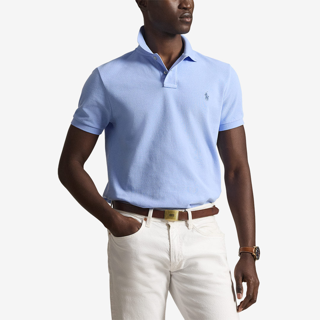Polo Ralph Lauren pikétröja herr i bomull med broderad ponnylogotyp Ljusblå