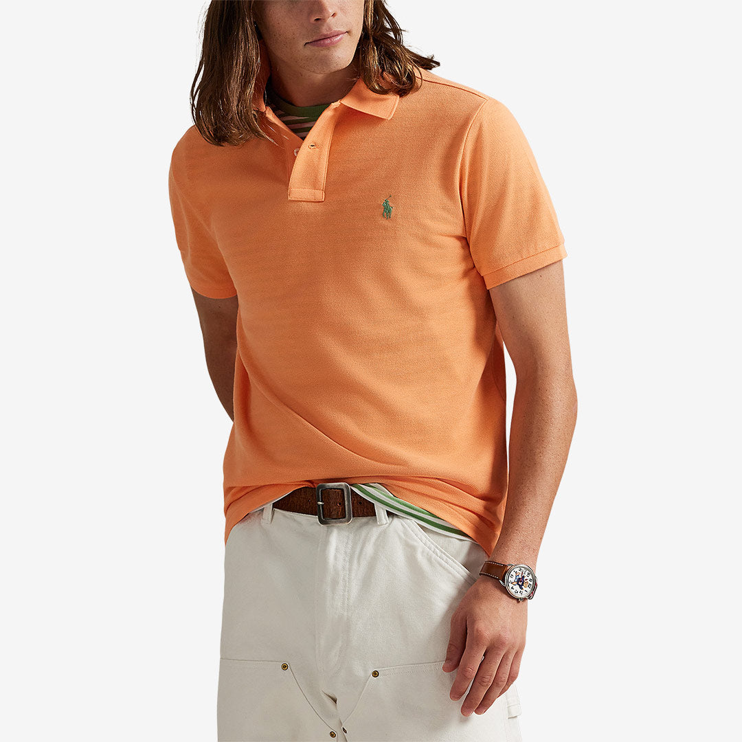 Polo Ralph Lauren pikétröja herr i bomull med broderad ponnylogotyp - Popano Orange