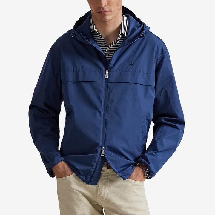 Polo Ralph Lauren vindjacka herr i Night Navy med huva och broderad logotyp