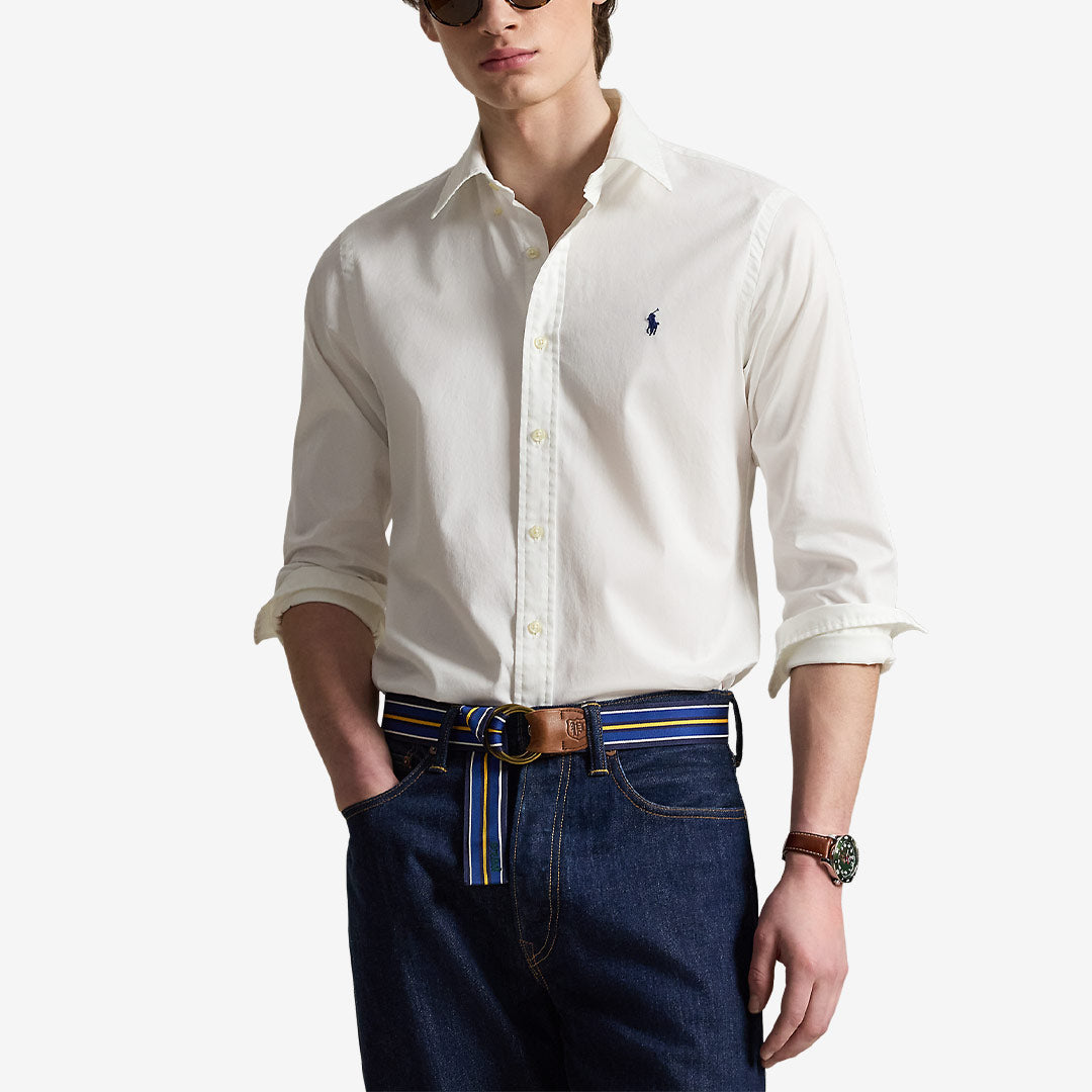 Custom Fit skjorta från Polo Ralph Lauren för herr med button-down-krage och broderad Pony-logga.