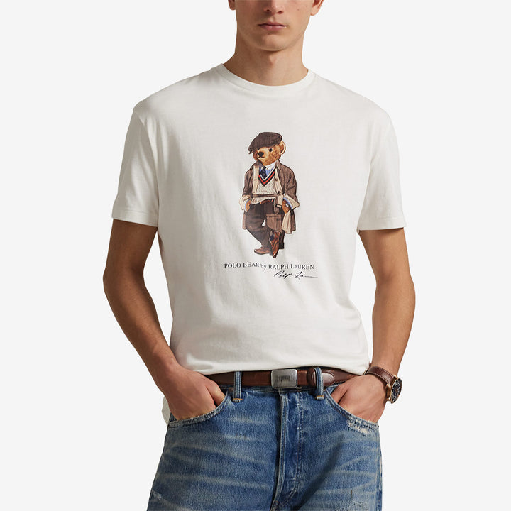 Ralph Lauren Polo Bear T-Shirt – vit bomullst-shirt med Polo Bear-print och Ralph Lauren-skript