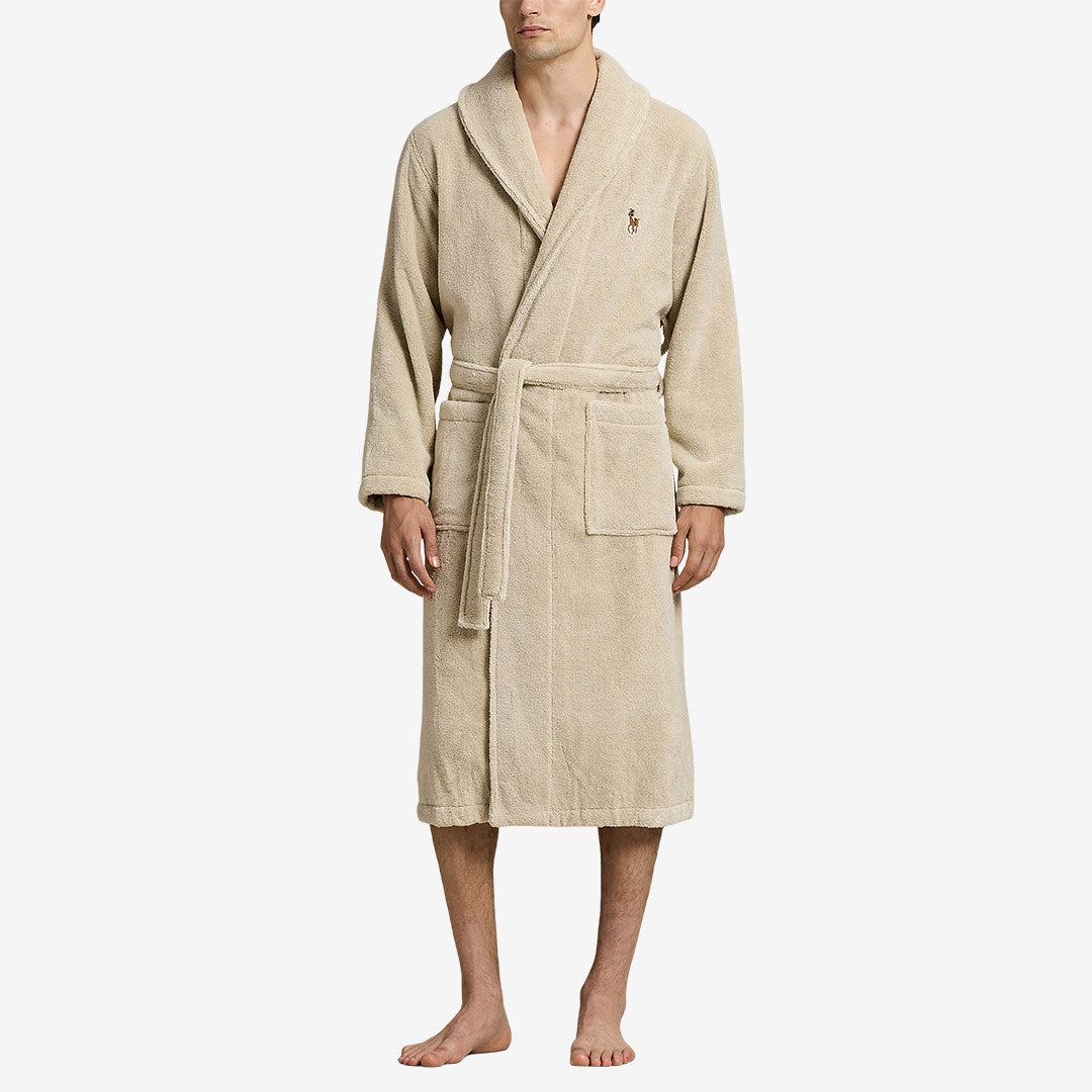 Ralph Lauren Shawl Collar Cotton Terry Robe – bomullsmorgonrock med sjalkrage och Pony-logga
