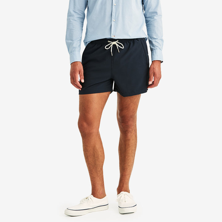 Morris Seersucker Bathing Trunks Old Blue herrbadshorts i polyester